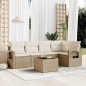 vidaXL 6-tlg. Garten-Sofagarnitur mit Kissen Beige Poly Rattan vidaXL 6-tlg. Garten-Sofagarnitur mit Kissen Beige Poly Rattan