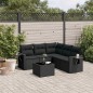 vidaXL 6-tlg. Garten-Sofagarnitur mit Kissen Schwarz Poly Rattan vidaXL 6-tlg. Garten-Sofagarnitur mit Kissen Schwarz Poly Rattan