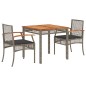 vidaXL 3-tlg. Garten-Essgruppe mit Kissen Grau Poly Rattan vidaXL 3-tlg. Garten-Essgruppe mit Kissen Grau Poly Rattan