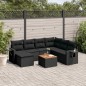vidaXL 8-tlg. Garten-Sofagarnitur mit Kissen Schwarz Poly Rattan vidaXL 8-tlg. Garten-Sofagarnitur mit Kissen Schwarz Poly Rattan