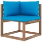 Garten-Palettensofa 4-Sitzer mit Kissen Kiefernholz Garten-Palettensofa 4-Sitzer mit Kissen Kiefernholz