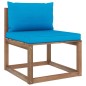 Garten-Palettensofa 4-Sitzer mit Kissen Kiefernholz Garten-Palettensofa 4-Sitzer mit Kissen Kiefernholz
