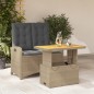 vidaXL 2-tlg. Garten-Essgruppe mit Kissen Beige Poly Rattan vidaXL 2-tlg. Garten-Essgruppe mit Kissen Beige Poly Rattan