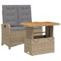 vidaXL 2-tlg. Garten-Essgruppe mit Kissen Beige Poly Rattan vidaXL 2-tlg. Garten-Essgruppe mit Kissen Beige Poly Rattan