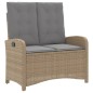 vidaXL 2-tlg. Garten-Essgruppe mit Kissen Beige Poly Rattan vidaXL 2-tlg. Garten-Essgruppe mit Kissen Beige Poly Rattan