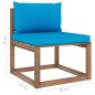 Garten-Palettensofa 4-Sitzer mit Kissen Kiefernholz Garten-Palettensofa 4-Sitzer mit Kissen Kiefernholz