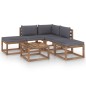 6-tlg. Garten-Lounge-Set mit Anthrazit Kissen 6-tlg. Garten-Lounge-Set mit Anthrazit Kissen