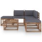 6-tlg. Garten-Lounge-Set mit Anthrazit Kissen 6-tlg. Garten-Lounge-Set mit Anthrazit Kissen