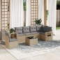 vidaXL 7-tlg. Garten-Sofagarnitur mit Kissen Beige Poly Rattan vidaXL 7-tlg. Garten-Sofagarnitur mit Kissen Beige Poly Rattan