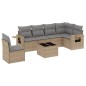 vidaXL 7-tlg. Garten-Sofagarnitur mit Kissen Beige Poly Rattan vidaXL 7-tlg. Garten-Sofagarnitur mit Kissen Beige Poly Rattan
