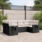 vidaXL 6-tlg. Garten-Sofagarnitur mit Kissen Schwarz Poly Rattan vidaXL 6-tlg. Garten-Sofagarnitur mit Kissen Schwarz Poly Rattan