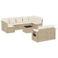 vidaXL 10-tlg. Garten-Sofagarnitur mit Kissen Beige Poly Rattan vidaXL 10-tlg. Garten-Sofagarnitur mit Kissen Beige Poly Rattan