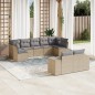vidaXL 9-tlg. Garten-Sofagarnitur mit Kissen Beige Poly Rattan vidaXL 9-tlg. Garten-Sofagarnitur mit Kissen Beige Poly Rattan