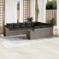 vidaXL 10-tlg. Garten-Sofagarnitur mit Kissen Grau Poly Rattan vidaXL 10-tlg. Garten-Sofagarnitur mit Kissen Grau Poly Rattan