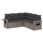 vidaXL 5-tlg. Garten-Sofagarnitur mit Kissen Grau Poly Rattan vidaXL 5-tlg. Garten-Sofagarnitur mit Kissen Grau Poly Rattan