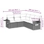 vidaXL 5-tlg. Garten-Sofagarnitur mit Kissen Grau Poly Rattan vidaXL 5-tlg. Garten-Sofagarnitur mit Kissen Grau Poly Rattan