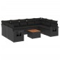 vidaXL 10-tlg. Garten-Sofagarnitur mit Kissen Schwarz Poly Rattan vidaXL 10-tlg. Garten-Sofagarnitur mit Kissen Schwarz Poly Rattan
