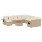vidaXL 12-tlg. Garten-Sofagarnitur mit Kissen Beige Poly Rattan vidaXL 12-tlg. Garten-Sofagarnitur mit Kissen Beige Poly Rattan