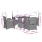 vidaXL 5-tlg. Garten-Essgruppe mit Kissen Schwarz Poly Rattan vidaXL 5-tlg. Garten-Essgruppe mit Kissen Schwarz Poly Rattan
