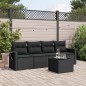 vidaXL 5-tlg. Garten-Sofagarnitur mit Kissen Schwarz Poly Rattan vidaXL 5-tlg. Garten-Sofagarnitur mit Kissen Schwarz Poly Rattan