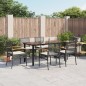 vidaXL 7-tlg. Garten-Essgruppe mit Kissen Schwarz Poly Rattan vidaXL 7-tlg. Garten-Essgruppe mit Kissen Schwarz Poly Rattan