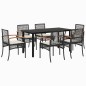 vidaXL 7-tlg. Garten-Essgruppe mit Kissen Schwarz Poly Rattan vidaXL 7-tlg. Garten-Essgruppe mit Kissen Schwarz Poly Rattan