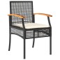 vidaXL 7-tlg. Garten-Essgruppe mit Kissen Schwarz Poly Rattan vidaXL 7-tlg. Garten-Essgruppe mit Kissen Schwarz Poly Rattan