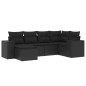 vidaXL 6-tlg. Garten-Sofagarnitur mit Kissen Schwarz Poly Rattan vidaXL 6-tlg. Garten-Sofagarnitur mit Kissen Schwarz Poly Rattan