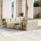 vidaXL 9-tlg. Garten-Sofagarnitur mit Kissen Beige Poly Rattan vidaXL 9-tlg. Garten-Sofagarnitur mit Kissen Beige Poly Rattan