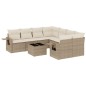 vidaXL 9-tlg. Garten-Sofagarnitur mit Kissen Beige Poly Rattan vidaXL 9-tlg. Garten-Sofagarnitur mit Kissen Beige Poly Rattan