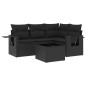 vidaXL 5-tlg. Garten-Sofagarnitur mit Kissen Schwarz Poly Rattan vidaXL 5-tlg. Garten-Sofagarnitur mit Kissen Schwarz Poly Rattan