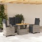 vidaXL 4-tlg. Garten-Essgruppe mit Kissen Grau Poly Rattan vidaXL 4-tlg. Garten-Essgruppe mit Kissen Grau Poly Rattan