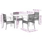 vidaXL 5-tlg. Garten-Essgruppe mit Kissen Schwarz Poly Rattan vidaXL 5-tlg. Garten-Essgruppe mit Kissen Schwarz Poly Rattan