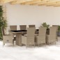 vidaXL 9-tlg. Garten-Essgruppe mit Kissen Beige Poly Rattan vidaXL 9-tlg. Garten-Essgruppe mit Kissen Beige Poly Rattan