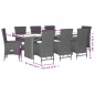 vidaXL 9-tlg. Garten-Essgruppe mit Kissen Beige Poly Rattan vidaXL 9-tlg. Garten-Essgruppe mit Kissen Beige Poly Rattan