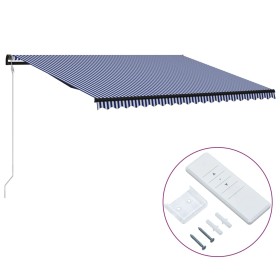 vidaXL Automatisch Einziehbare Markise 500×300 cm Blau und Weiß 