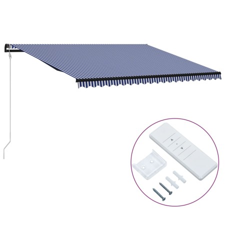 vidaXL Automatisch Einziehbare Markise 500×300 cm Blau und Weiß 