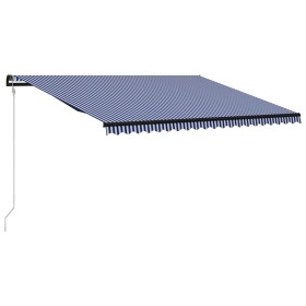 vidaXL Automatisch Einziehbare Markise 500×300 cm Blau und Weiß 