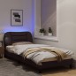 vidaXL Bettgestell mit LED Dunkelbraun 90x200 cm Stoff vidaXL Bettgestell mit LED Dunkelbraun 90x200 cm Stoff
