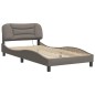 vidaXL Bettgestell mit LED Taupe 100x200 cm Stoff vidaXL Bettgestell mit LED Taupe 100x200 cm Stoff