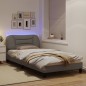vidaXL Bettgestell mit LED Taupe 100x200 cm Stoff vidaXL Bettgestell mit LED Taupe 100x200 cm Stoff