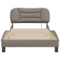 vidaXL Bettgestell mit LED Taupe 100x200 cm Stoff vidaXL Bettgestell mit LED Taupe 100x200 cm Stoff