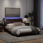 vidaXL Bettgestell mit LED Dunkelbraun 120x200 cm Stoff vidaXL Bettgestell mit LED Dunkelbraun 120x200 cm Stoff