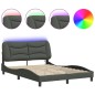 vidaXL Bettgestell mit LED Dunkelgrau 120x200 cm Stoff vidaXL Bettgestell mit LED Dunkelgrau 120x200 cm Stoff