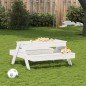 vidaXL Picknicktisch mit Sandkasten für Kinder Weiß Massivholz Kiefer vidaXL Picknicktisch mit Sandkasten für Kinder Weiß Massivholz Kiefer