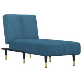 vidaXL Chaiselongue Blau Samt