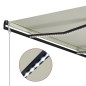 vidaXL Einziehbare Markise mit Windsensor & LED 300x250cm Creme vidaXL Einziehbare Markise mit Windsensor & LED 300x250cm Creme