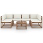 7-tlg. Garten-Lounge-Set aus Paletten mit Kissen Kiefernholz 7-tlg. Garten-Lounge-Set aus Paletten mit Kissen Kiefernholz
