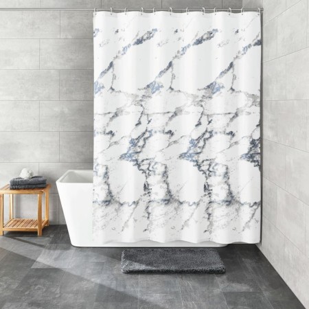 Kleine Wolke Duschvorhang Marble 180x200 cm Weiß und Grau