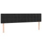 vidaXL LED Kopfteil Schwarz 180x5x78/88 cm Samt